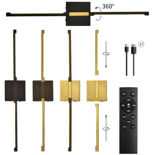 新款免接线充电壁灯带遥控免打孔壁灯长条客厅壁灯壁灯LED无极灯