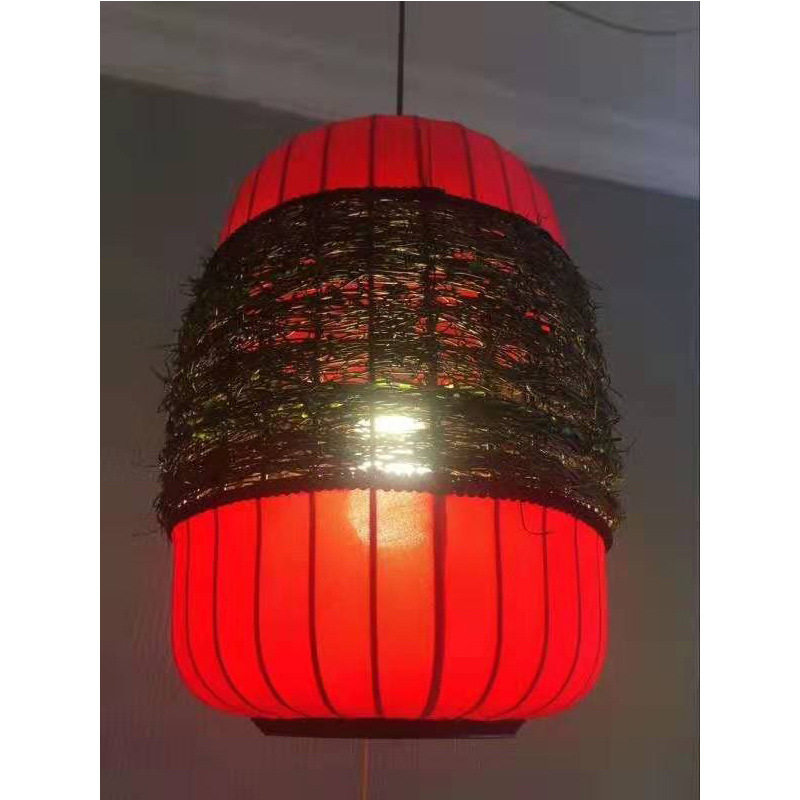 竹艺灯笼吊灯创意手编东南亚风情竹编吊灯餐厅装饰布艺灯笼吊灯