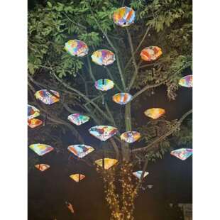 led国潮风雨伞装饰灯小区公园景区亮化灯街道挂树彩灯天幕景观灯