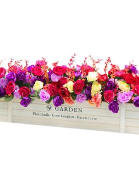 栅仿真花花假花插件客厅桌摆面栏轻奢装饰插花TWW束绿植盆栽摆设