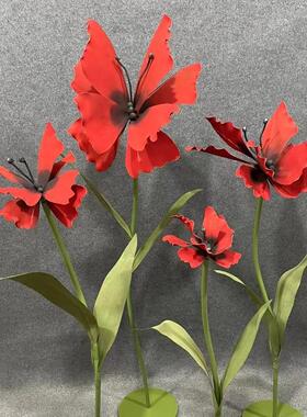 婚装饰蝴蝶花路引蝴蝶E庆V舞泡沫蝴IPQ蝶A婚礼布置台影楼橱窗装饰