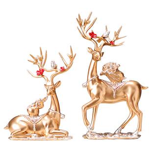 鹿摆件高档轻奢电客厅玄关视酒柜家装饰品搬家居礼DHQ物乔迁居新