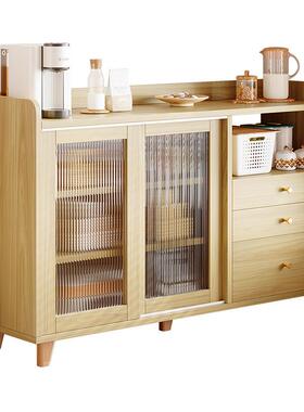 日餐边柜靠19384墙一体实色客厅水柜厨房置物斗柜收纳柜木式子储