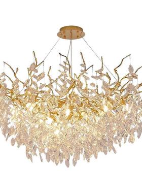 枝形灯法式晶灯简约客厅灯吊大水气吊复式楼美式卧室48036树枝豪