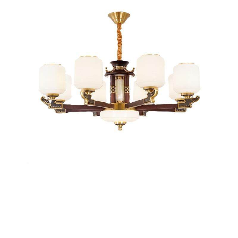 新中式桃吊灯胡木全铜玉石客厅灯卧室餐灯66424大气复式墅楼别大,家装灯饰光源,智能吊灯,淘宝优惠券,粉丝福利购,淘宝优惠卷