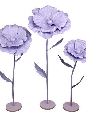 婚庆婚礼大具型纸花多层仿真立色体手工装HCA饰背景舞道多装饰台