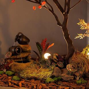 柿子树树GUO仿真假落地会所植物新造景软倒挂室内装饰中式禅意日