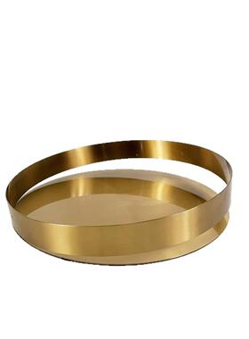 现代简约欧式金色软钛黑色不锈钢8174圆形托件盘摆样板房装饰品