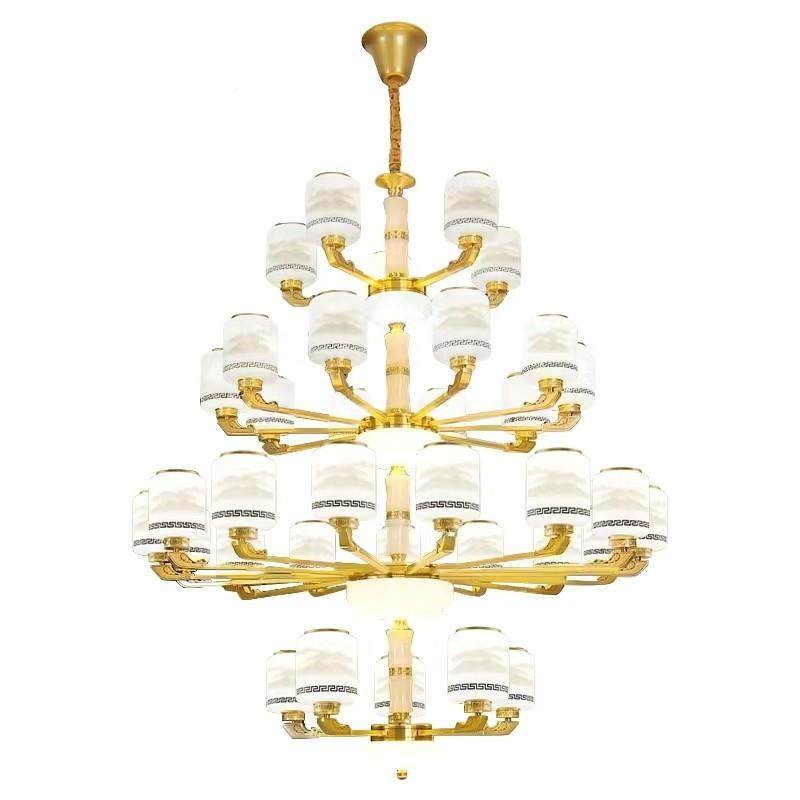 全铜复式楼大灯墅大厅吊中空楼中902楼工酒店程灯具别新中式客厅,家装灯饰光源,智能吊灯,淘宝优惠券,粉丝福利购,淘宝优惠卷