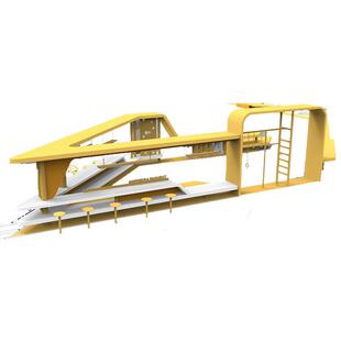 户外亭大型文化长田观廊景观凉仿古钢结构廊架园林景雕塑休563闲