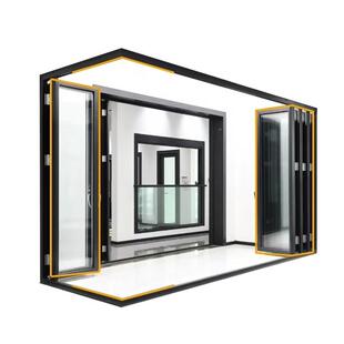 折内叠门铝合金门窗厂门家室隔断无地轨极玻璃商铺重窄型折叠门