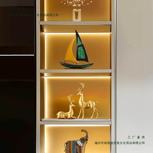 复古风一帆顺帆船模型摆件厅电视装柜酒柜办公室F985T79T桌客轻奢