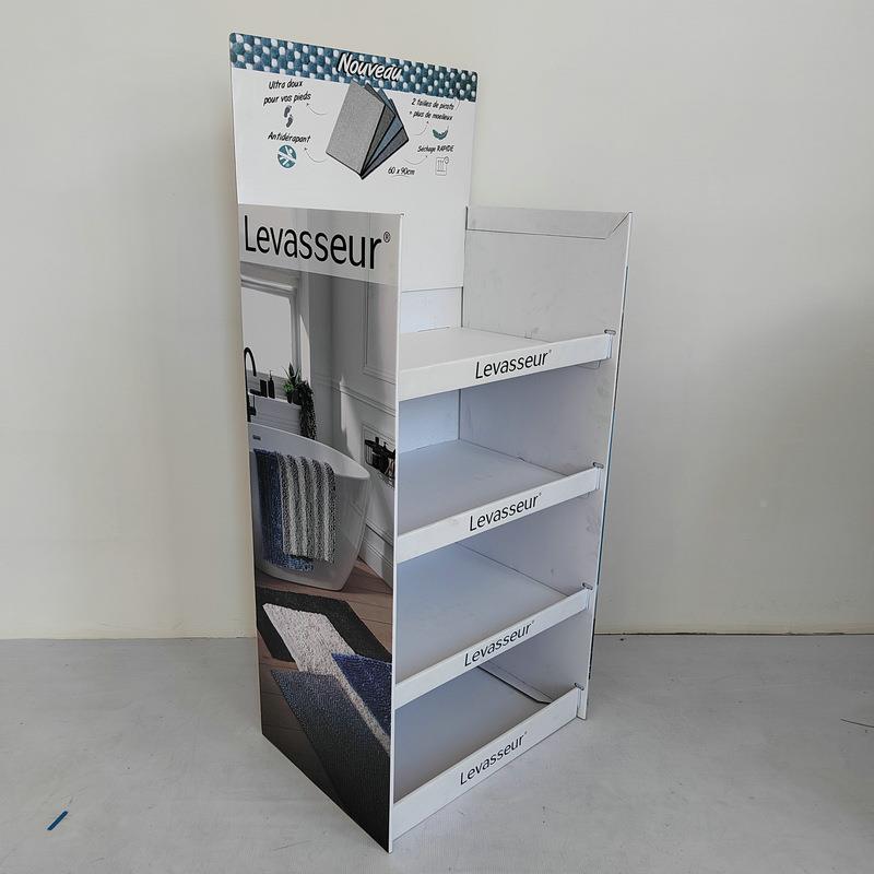 织架地毯地垫货纸板展示瓦楞展示箱落783地纸货架彩针展示架现妆图片