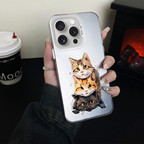 跌跌猫适用苹果15ProMax手机壳iPhone全包imd彩银壳iphonepromax创意proamx十五ihpnoe手机iohone硬壳iphine