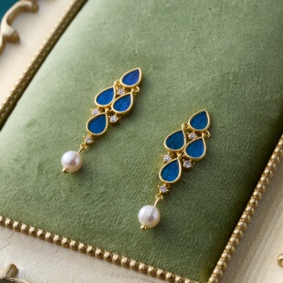 手作diy饰品耳环耳饰耳坠国潮原创2026春夏送礼 真孔雀羽毛