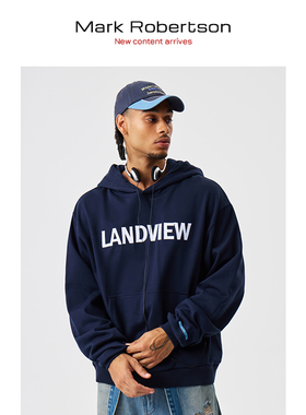 Mark Robertson25AW卫衣美式潮牌重磅连帽复古高街刺绣字母套头