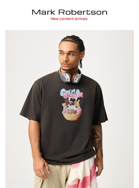 Mark Robertson2025ss印花短袖T恤男士潮宽松联名款圆领短袖纯棉