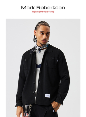 Mark Robertson25AW针织棉衬衫外套宽松休闲开衫美式复古上衣