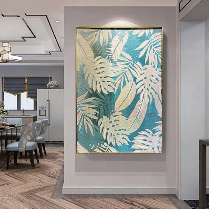 现代新中式装饰画酒店餐厅玄关墙壁高级艺术金属铜丝编织络缇挂画