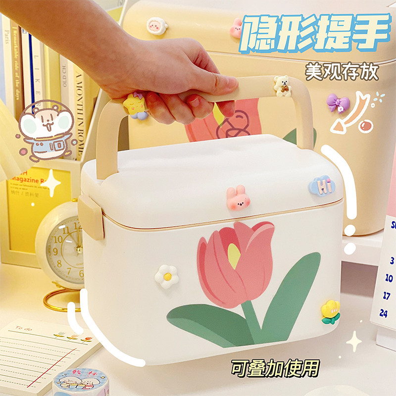 家用医药箱小型家庭急救药品整理储存箱子收纳箱学生宿舍便携手提
