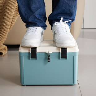 密码收纳箱家用贵重物品保管盒办公隐私文件塑料手提带锁收纳盒