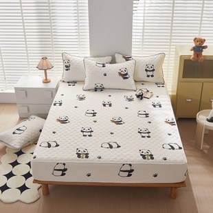 精选水洗棉夹棉床笠床罩磨毛四季通用1米2单人1.5加厚一米五斗笠