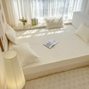 夏季冰丝床盖三件套夏天可定制防滑床单榻榻米专用冰豆豆凉席炕盖