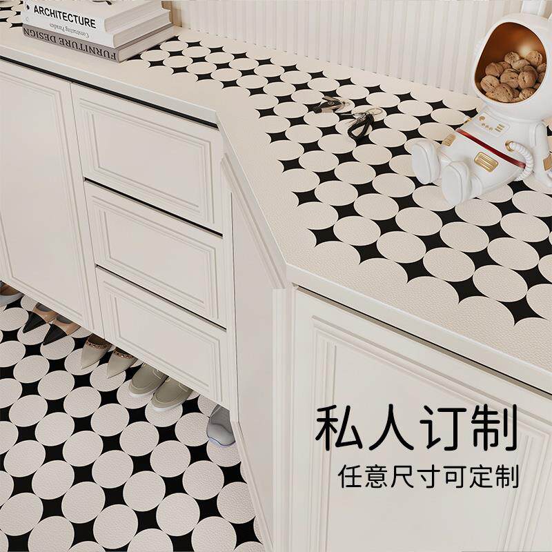 L型入户玄关柜垫进门鞋柜垫转角桌垫定制餐边柜垫皮革电视柜桌布图片
