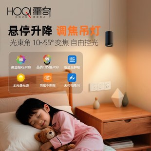 精选全光谱明装小吊灯饭厅玄关自由伸缩升降变焦聚光射灯床头护眼