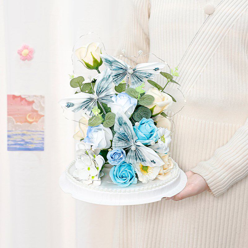 创意有钱花折纸蝴蝶手工制作diy材料包仿真香皂花礼盒生日礼物女