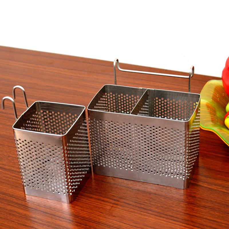 多功能方形不锈钢筷子筒筷笼筷筒沥水筷子笼挂式立式筷架创意厨房
