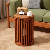 精选实木叠叠乐圆凳可叠组合放茶几凳家用备用餐桌凳滑轮凳边几矮