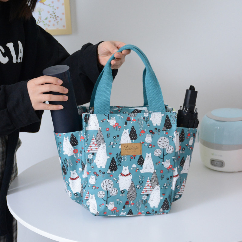 新款小学生卡通保温饭盒袋儿童上学手提饭盒包加厚铝箔带饭便当包