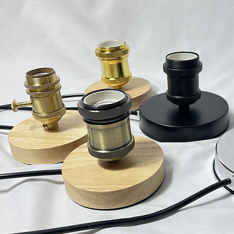 爱迪生灯泡日式氛围装饰台灯原木复古E27灯座卧室床头灯桌面灯。