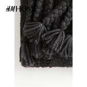 HOME床上用品毛毯柔软绞花针织家用卧室舒适流苏毯子1239917