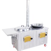 新式 移动不锈钢柴火灶q家用烧木柴农村无烟户外炉灶大铁锅灶台