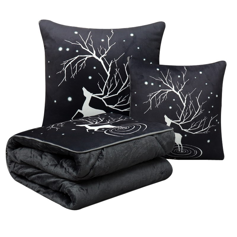 珊瑚绒抱枕被子两用多功能车载加厚D办公室午睡枕头汽车折叠空调