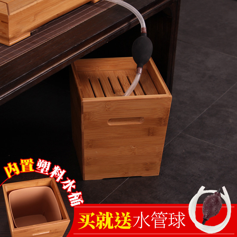 茶水桶竹制小茶桶废水桶配件茶具A排水桶实木茶叶垃圾桶复古茶渣