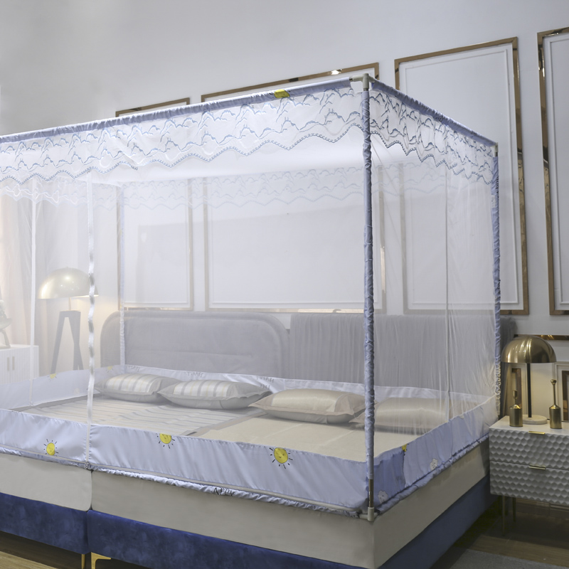 定做蚊帐三开门超大号榻榻米坐床式炕床方顶订制T特殊外穿拉链蚊