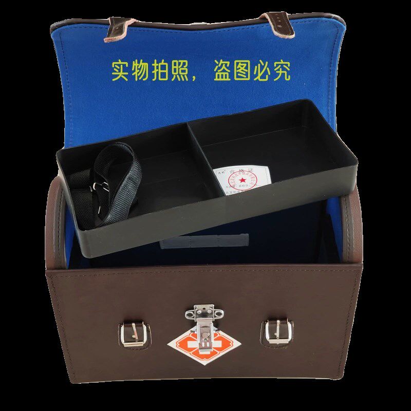老式真皮出诊箱医用箱皮质皮u革大号急救箱诊所用16寸兽医药箱包