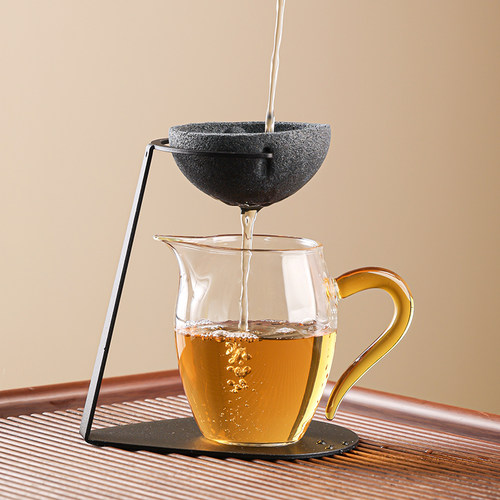 玻璃公道c杯茶漏一体茶水分离无孔过滤器茶滤泡茶神器茶叶过滤网