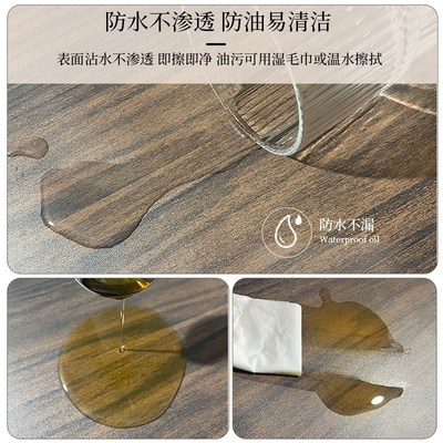 仿木纹圆桌布防水防油o圆形皮革餐桌桌垫实木胡桃木原木茶几垫台