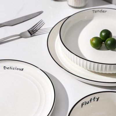 轻奢风碗b碟套装家用2023新款碗筷盘子组合高级感碗具碗盘餐具套