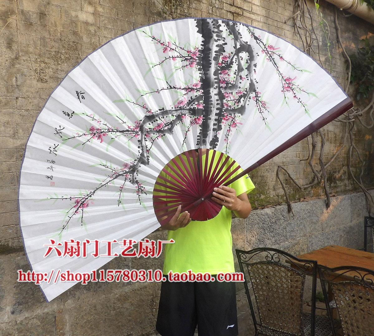 大挂扇装饰大扇子超大墙壁挂扇工B艺大折扇家居背景墙装饰扇桃花