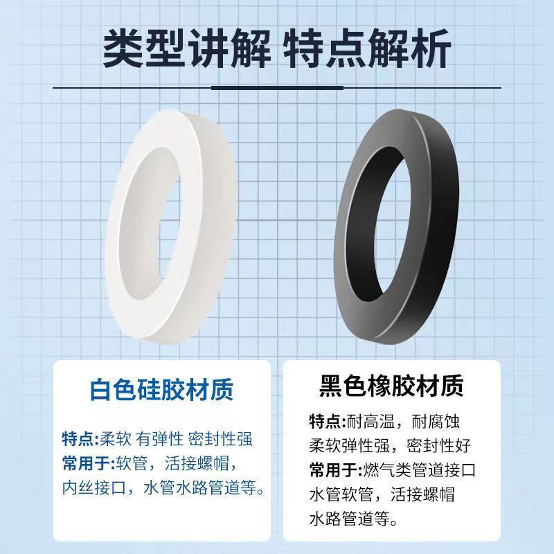 热销硅胶橡胶垫片耐高温46v分密封圈热水器活接垫软管淋浴管进水