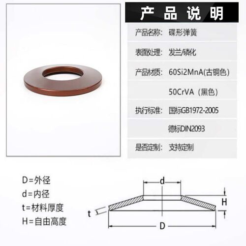 热销碟形弹簧g碟簧蝶形弹簧碟型垫片碟形垫片外径20-35.5MM