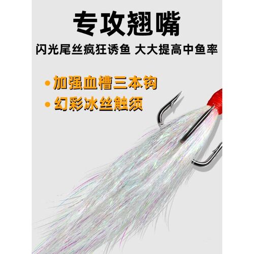 热销瓜子亮片冰丝虾路亚r饵夜光路亚微物饵飞蝇钩组铁板助投器翘