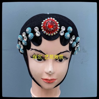 速发青衣头饰戏曲头面七子泡面捷克钻宝石花星牌花晋剧秦腔戏剧演