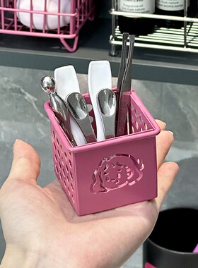 速发勺子固定器浴室面霜挖取勺玻璃镜柜桌面化妆眼霜挑棒刷收纳盒