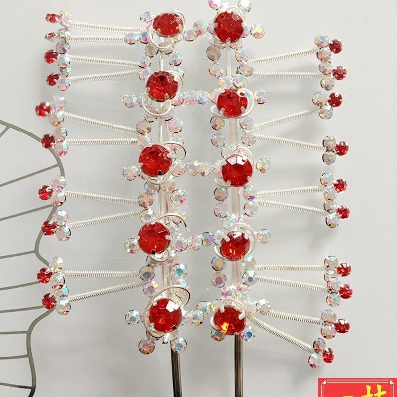 速发石曲水钻串花压鬓条戏钻剧团头面花旦青衣小姐头饰白水剧宝戏